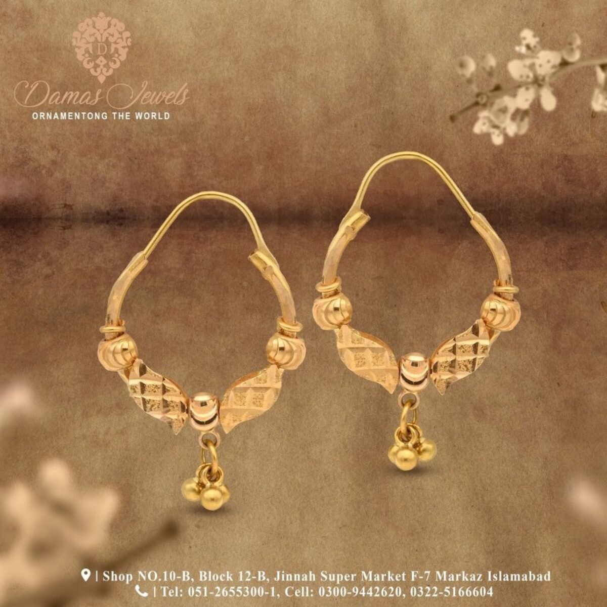 Wholesaler of Splendent gold basket hoop earrings | Jewelxy - 220916